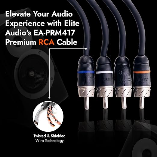 Elite Audio Premium Series 17ft. 4-Channel Car Audio RCA Cable – Double Shielded - Image 6