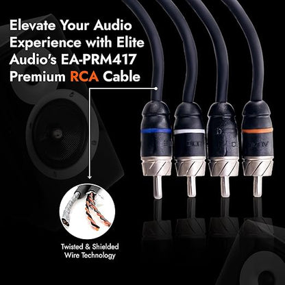 Elite Audio Premium Series 17ft. 4-Channel Car Audio RCA Cable – Double Shielded - Image 6
