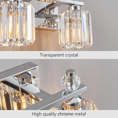 FDPBY Bathroom Vanity Lights 2-Light Chrome Modern Crystal Vanity Light - Image 4