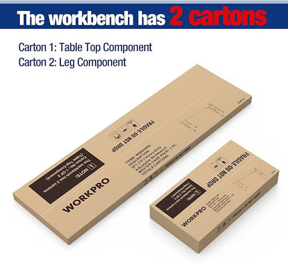 WORKPRO 72" Adjustable Workbench, 3000 LBS Load Capacity Hardwood Garage - Image 6