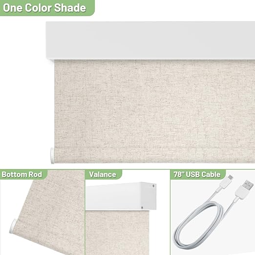 Motorized Blinds with Remote Control, 100% Blackout Cordless Wireless Electric - Image 4