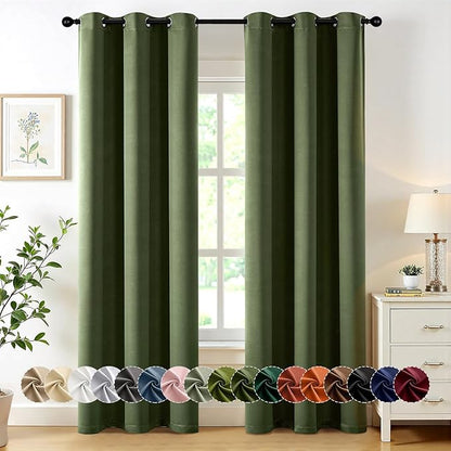 MIULEE Olive Green Blackout Curtains by MIULEE