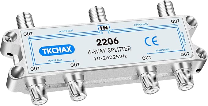TKCHAX Coaxial Cable Splitter, Support 10-2602MHz, RG6 RG59 Coax Compatible by TKCHAX