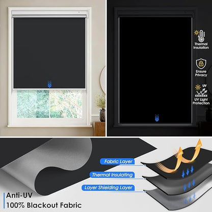 Motorized Roller Blinds with Remote Control & Solar Panel - Image 2