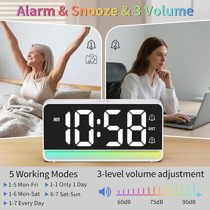 Alarm Clocks for Bedrooms, Digital Bedside Clock - Image 4