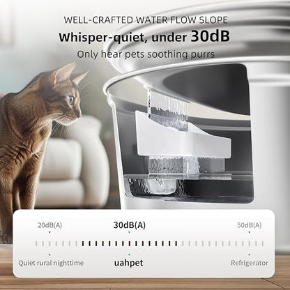 uahpet Wireless Cat Water Fountain Stainless Steel Pro, External Pump Battery - Image 8