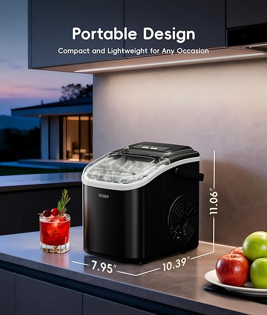 ecozy Portable Ice Makers Countertop, 8 Cubes in 6 Mins, Bullet Ice Maker - Image 4