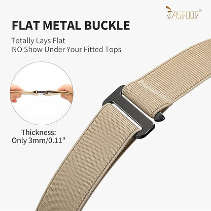 JASGOOD Women No Show Stretch Belt Elastic Web Strap Belt - Image 4