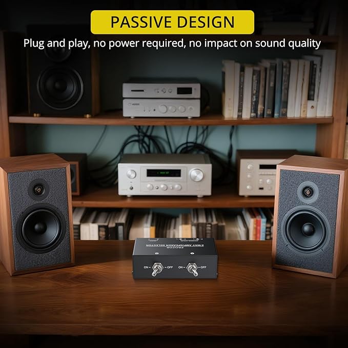 PROZOR 2-Zone Speaker Switch Box, 2-Way Amp/Speaker Selector - Image 6