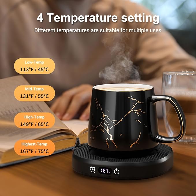 Coffee Mug Warmer & Luxury Marbling Mug Set, Electric Cup Warmer - Image 5