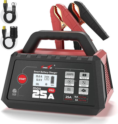 TowerTop 25A Max Pro Battery Charger: 12V Fully Automatic Smart Trickle Charger by TowerTop