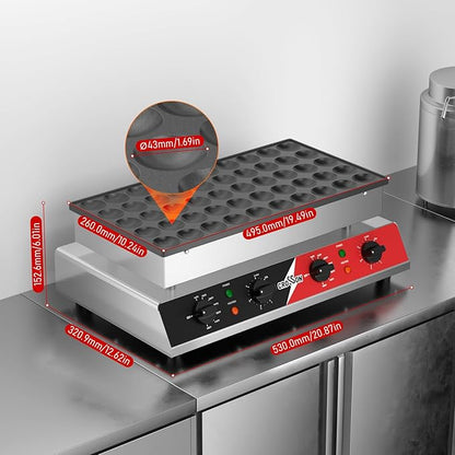 CROSSON Mini Pancake Maker, Non-stick Stainless Steel Poffertjes Grill - Image 3