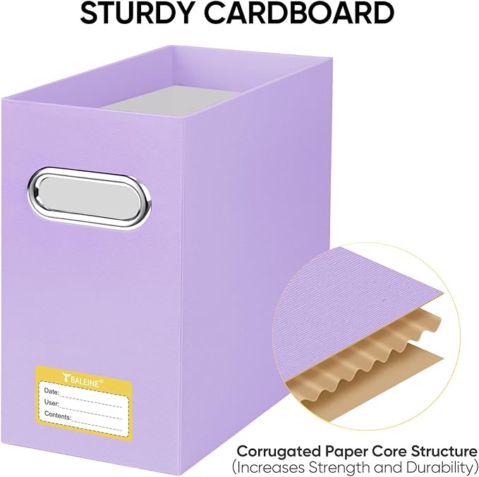 BALEINE File Organizer Box, Cardboard File Folder Organizer - Image 4