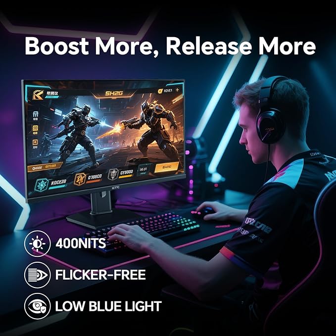 KTC 24 inch Gaming Monitor QHD 180Hz, Fast IPS 1440p Computer Monitor, - Image 8