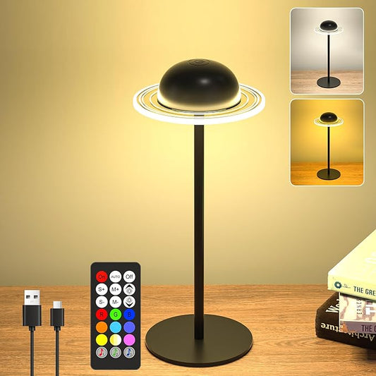 Cordless Table Lamp, Portable LED Desk Lamps, 2400mAh Rechargeable & Dimmable by Wilux