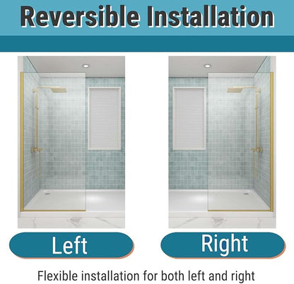 Sunrosa 32"×76" Shower Glass Panel, 8mm Thick Shower Screen, Brushed Gold - Image 5