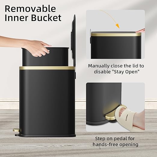 KUK Small Bathroom Trash Can - Image 5