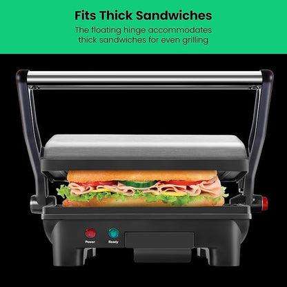 Chefman Electric Panini Press Grill, Compact 2-Slice Sandwich Maker, Non-Stick - Image 6