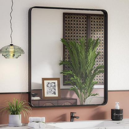 ISKM 36x30 Inch Wall Mirror for Bathroom Matte Black Metal Framed Bathroom by ISKM-IStillKeepMovin