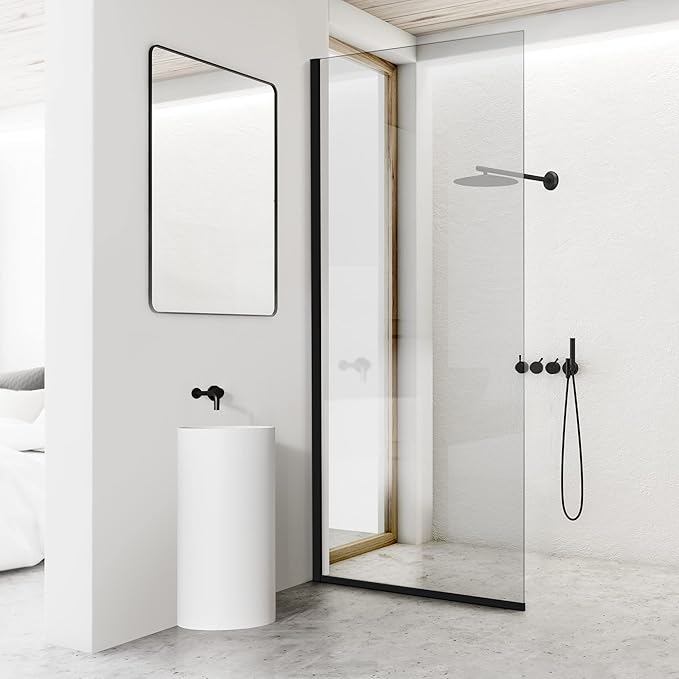 Bathroom Shower Door Screen, 34 in. W x 74 in. H Single Panel Frameless Shower by SHOWERBATHTUBDOORSDEVELOPER