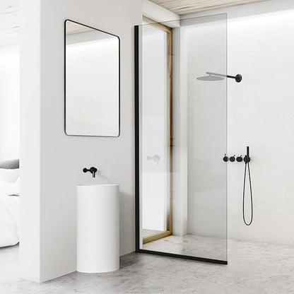 Bathroom Shower Door Screen, 34 in. W x 74 in. H Single Panel Frameless Shower by SHOWERBATHTUBDOORSDEVELOPER