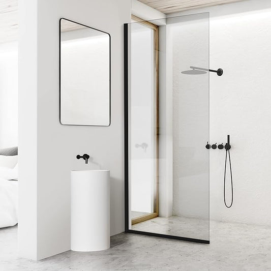 Bathroom Shower Door Screen, 34 in. W x 74 in. H Single Panel Frameless Shower by SHOWERBATHTUBDOORSDEVELOPER