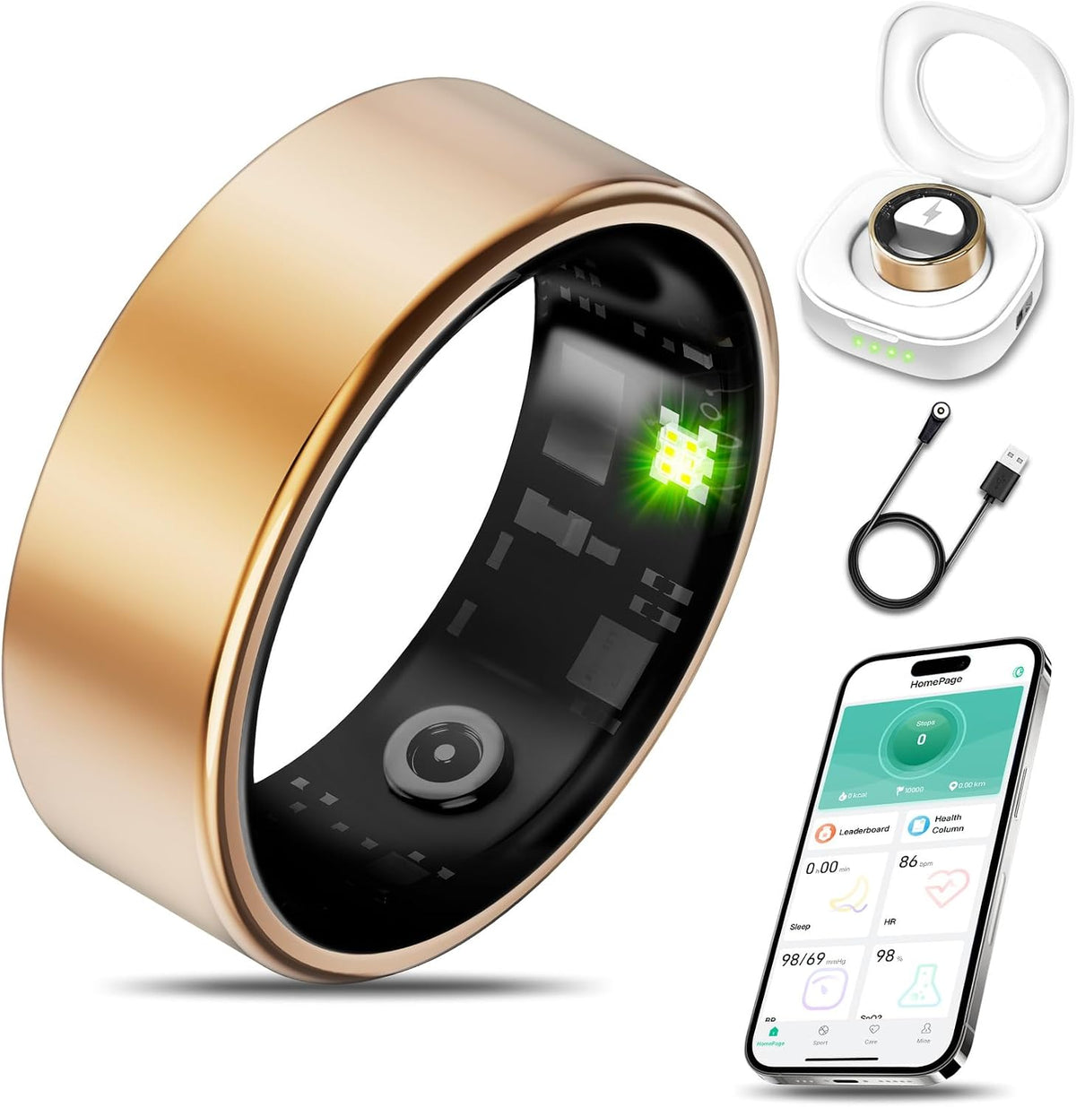 smart health ring fitness tracker for men women, main product view