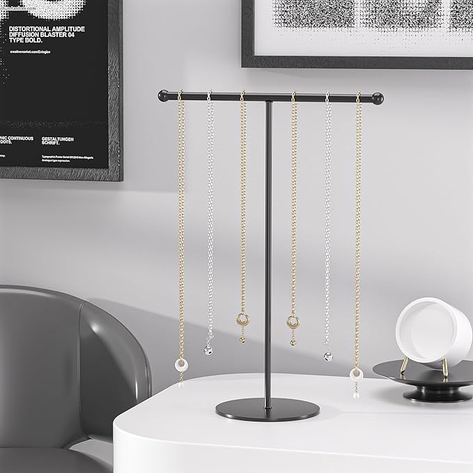 Justsoso Metal T-Bar Necklace Holder Stand, Necklace Hanging Display Stand - Image 5