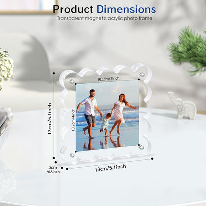 Acrylic Magnetic Picture Frames 4x4-2pack Square Photo Frame
