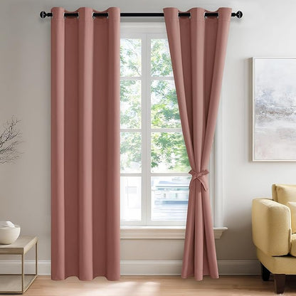 JIUZHEN Dried Rose Blackout Curtains by JIUZHEN