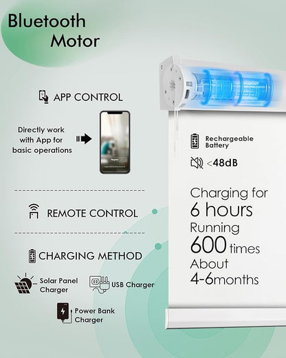 Yoolax Motorized Blinds with Remote, Automatic Roller Shades Cordless Electric - Image 3