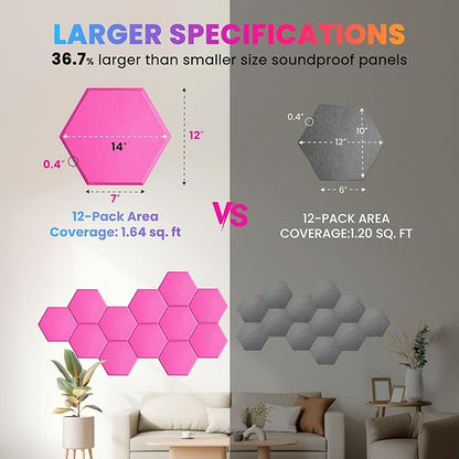 Acoustic Panels 12 Pack Soundproof Wall Panels, High-Density Wall Decoration - Image 5