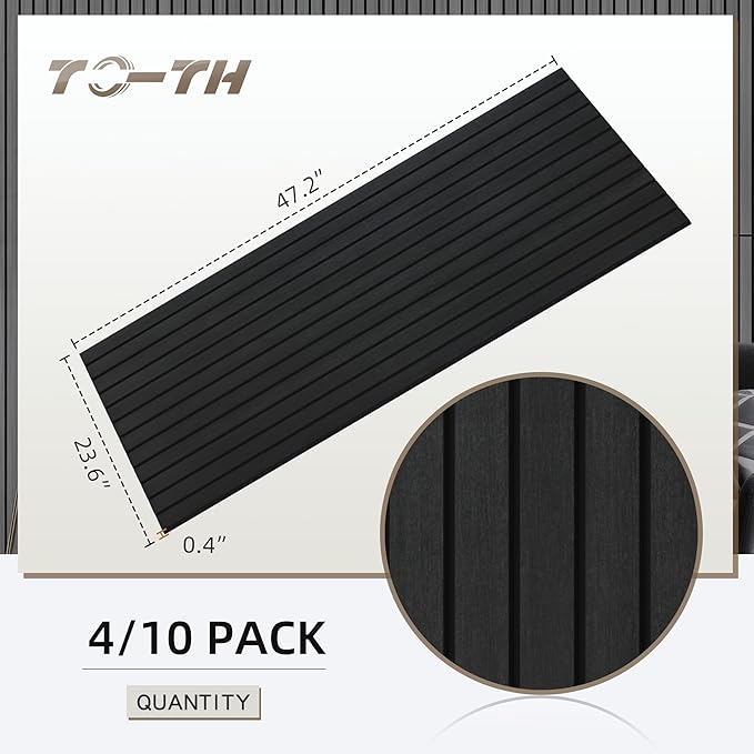 TO-TH Wood-Look Acoustic Panel, 4 Pack 47.2” x 23.6” Soundproof Wall Panels - Image 7