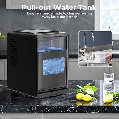 Kismile Crescent-Shaped Ice Maker Countertop, Self-Cleaning Portable Ice Machine - Image 4