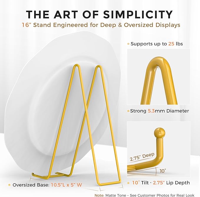 TR-LIFE 16 Inch Gold Metal Plate Stand - Image 2