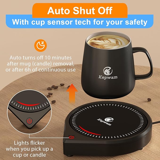 Kepwam Coffee Mug Warmer for Desk, Smart Coffee Warmer - Image 5