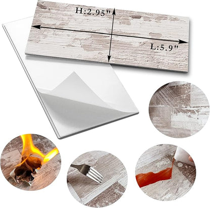 AULIGET 100 Piece Peel and Stick Backsplash PVC Tile, 3 Inch x 6 Inch Brown - Image 5