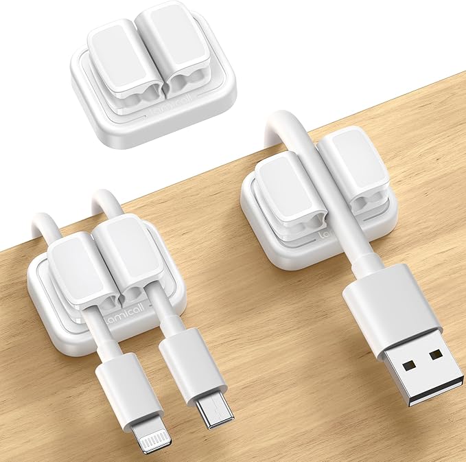3-in-1 Cord Organizer Spring Clip Holder by Lamicall