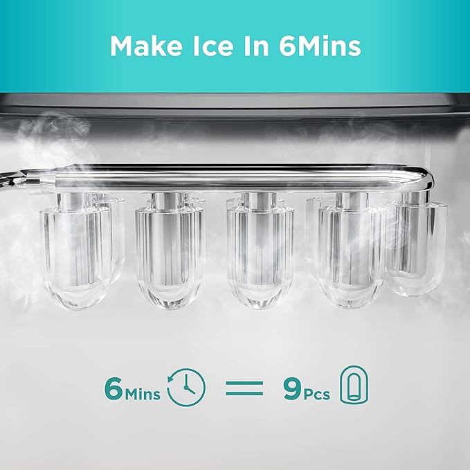 Silonn Ice Makers Countertop, 9 Cubes Ready in 6 Mins, Self-Cleaning Ice Machine - Image 3