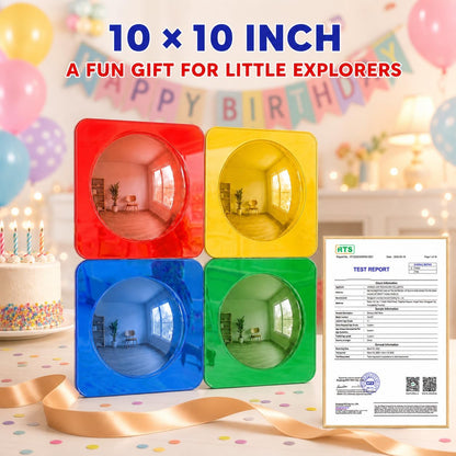 4PCS Sensory Bubble Mirrors for Kids, Autism Room Must Haves | Visual Stimulation Calming Corner Decor, Shatterproof Mirror for Kids, Gifts for Autistic Girls & Boys, 10 × 10 Inch