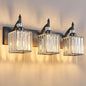 BBLLWJ Modern Bathroom Vanity Light 3-Light Black Crystal Light Fixtures Over by BBLLWJ