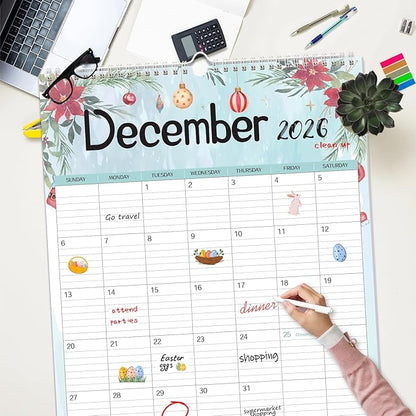 GuassLee Extra Large Wall Calendar 2026, 24-Month Aesthetic Large Calendar Jan. - Image 6
