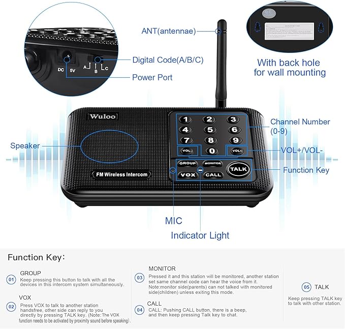 Wuloo Intercoms Wireless for Home 1 Mile Range 10 - Image 5