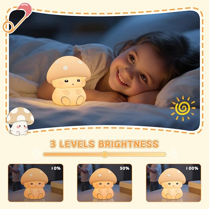 ICARER FAMILY Mushroom Night Light, Touch Control - Image 3