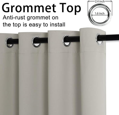 JIUZHEN Silver Grey Blackout Curtains - Image 5