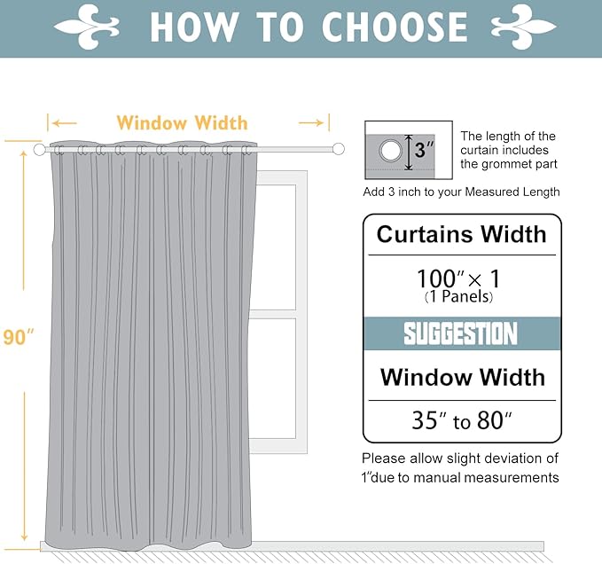 ChrisDowa Room Divider Curtain 90 Inches Long, Wide Blackout Sliding Door - Image 6