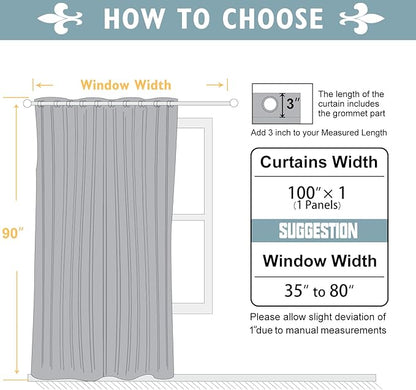 ChrisDowa Room Divider Curtain 90 Inches Long, Wide Blackout Sliding Door - Image 6