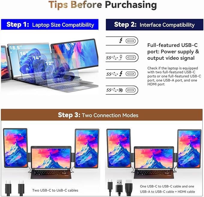 15.6" Detachable Laptop Screen Extender, FHD 1080P IPS Dual/Triple Portable - Image 5