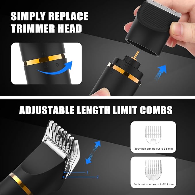 Qreeyx Manscape Body Trimmer for Men, 3 in 1 Men's Grooming Kit - Image 6