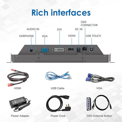 GreenTouch 10.4 inch High Brightness 1000 Nits Front Waterproof Industrial Open - Image 7